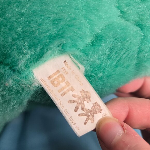 IBTT Croaking Tree Frog Plush Stuffed Animal Green Pink Vintage Bon Ton Toys - Picture 4 of 5